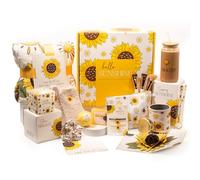 The Love Crate Co - Regalos de girasol para mujer, caja de regalo personalizada de 15 piezas para mujeres. Cestas de regalo Get Well Soon para mujeres, regalos You Are My Sunshine, paquete de cuidado