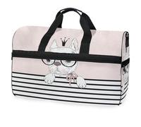 The Lovely French Bulldog Princess - Bolsa de viaje para hombres, mujeres, niños, niñas y adolescentes, bolsa de gimnasio deportiva de gran tamaño con compartimento para zapatos, bolsa de