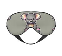 The Lovely Koala - Máscara de ojos de doble cara, con correa ajustable, cubierta de sombra para dormir, bloquea la luz