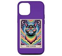 The Lovers Mystic Cat Ally - Arte del orgullo del tarot arcoíris LGBTQ Carcasa para iPhone 12/12 Pro