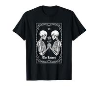 The Lovers - Tarjeta de Tarot Espeluznante de Halloween Esqueleto gótico Camiseta