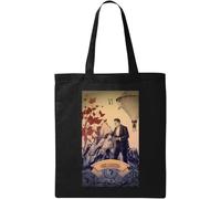 The Lovers Tarot Card Art Logo - Bolsa de algodón ecológico natural, color negro, Black, Talla única