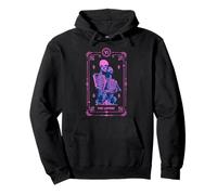 The Lovers Tarot Card Astrología Oculta Cráneo Rosa Sudadera con Capucha