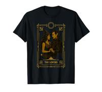 The Lovers Tarot Card Halloween Vintage Witch Vampiro Spooky Camiseta