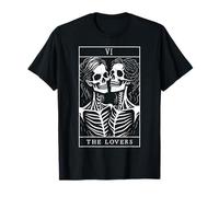 The Lovers Tarot Card Oculto Goth Lesbianas Esqueleto Halloween Camiseta