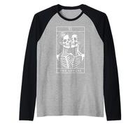 The Lovers Tarot Card Oculto Goth Lesbianas Esqueleto Halloween Camiseta Manga Raglan