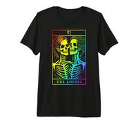The Lovers Tarot Card Oculto Goth Lesbianas Esqueleto Halloween Camiseta Premium