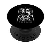 The Lovers Tarot Card Oculto Goth Lesbianas Esqueleto Halloween PopSockets PopGrip Adhesivo