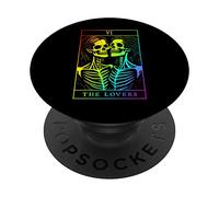 The Lovers Tarot Card Oculto Goth Lesbianas Esqueleto Halloween PopSockets PopGrip Adhesivo
