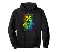 The Lovers Tarot Card Oculto Goth Lesbianas Esqueleto Halloween Sudadera con Capucha