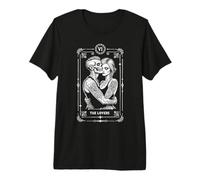 The Lovers Tarot Card Zombie Boda Pareja Día de San Valentín Camiseta Premium