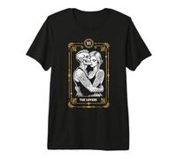 The Lovers Tarot Card Zombie Boda Pareja Día de San Valentín Camiseta Premium