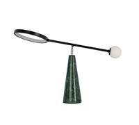 The lumine lámpara sobremesa acero y mármol porcelánico 70 cm