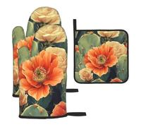 The Lush Cactus Is In Bloom - Guantes de cocina coloridos resistentes al calor, almohadillas calientes, lindas cosas de panadero, regalos de cocina para amantes de la cocina, cocineros y mamá