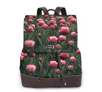 The Lush Little Red Flowers - Mochila de viaje para mujer, mochila casual, mochila de cuero estampada para mujer para el trabajo