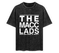 The Macc Lads Beer and Sex and Chips N Gravy 1985 Album Cover Men's Women's Short Sleeve Soft Washed Cotton T-Shirt Size XXL