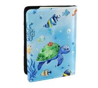 The Magic of The Ocean - Funda para pasaporte con estampado de piel sintética, organizador de viaje para hombres y mujeres, 6.5 pulgadas, Black, Talla única