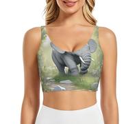 The Magic Tree Rising in the Mountains - Brasier deportivo para mujer, alto apoyo, cómodo y elegante para todos tus entrenamientos, El elefante en el bosque de cuento de hadas 6, M
