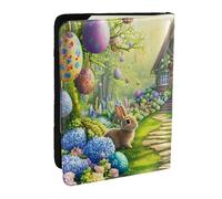 The Magical Easter Path - Soporte para pasaporte impreso, funda de viaje de piel sintética para pasaporte, organizador para hombres y mujeres, 6.5 pulgadas, Black, Talla única