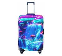 The Magical Mushroom Forest Glow - Funda elástica para equipaje de viaje, protector de maleta, funda de equipaje con impresión antiarañazos, Black, S