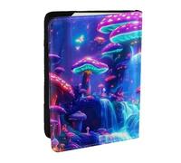 The Magical Mushroom Forest Glow - Funda para pasaporte con estampado de bosque de hongos, organizador de viaje para hombres y mujeres, 6.5 pulgadas, Black, Talla única