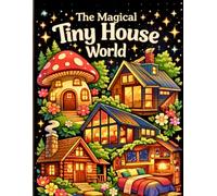 The Magical Tiny House World: A Fantasy Coloring Book with Black Background Pages for Adults, Relaxing Stress Relief Designs.