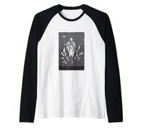 The Magician, Skeleton Tarot Card Oculto Halloween Gótico Camiseta Manga Raglan