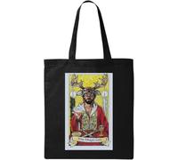 The Magician Tarot Card Art Logo - Bolsa de algodón ecológico natural, color negro, Black, Talla única