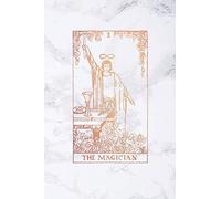 The Magician: Tarot Card Notebook - 6 x 9 | Soft White Marble and Rose Gold - College Ruled Journal