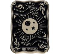 The Magician Tarot Card - Pin esmaltado, diseño de metal negro y dorado, insignia decorativa celestial mística, 2.5cm, Metal