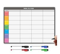 The Magnet Shop Pizarra magnética de planificación semanal para la nevera | Planificador de comidas, calendario o pizarra de notas [30 x 21 cm] Gris con pestañas de colores A4