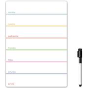 The Magnet Shop Planificador Semanal Magnético y Plumas de Borrado en Seco, Imán Pequeño para Pizarra Blanca de Nevera - Calendario o Planificador de Comidas Multicolor A5 + 1 Bolígrafo