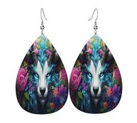 The majestic antelope - Pendientes de piel con forma de lágrima para mujer, ligeros aretes colgantes de PVC, ganchos de plata 925, impresiones de doble cara, regalo hipoalergénico