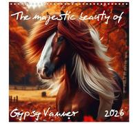The majestic beauty of Gypsy Vanner (Wall Calendar 2026 12" x 24" / 30 x 60 cm (abierto) CALVENDO 12 Month Wall Calendar