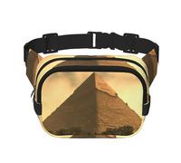 The Majestic Pyramid Square - Riñonera de doble capa con correa ajustable para el hombro, riñonera de viaje, perfecta para deportes al aire libre, Negro -, Talla única