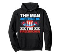 The Man Behind The Firecracker 4th of July American Flag Sudadera con Capucha