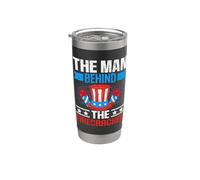 The Man Behind The Firecracker 4th Of July American Flag Vaso térmico de acero inoxidable de doble pared