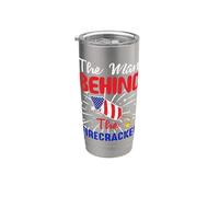 The Man Behind The Firecracker Happy 4th Of July Men Vaso térmico de acero inoxidable de doble pared