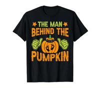 The Man Behind The Pumpkin for Halloween Camiseta gráfica económica, Hombre, Negro, S