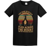 The Man In Black Fled Across The Desert and The Gunslinger Followed Unisex O-Neck 100% Cotton Short-Sleeve T-Shirts Black S