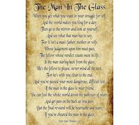 The Man in The Glass Poem Poster - Inspirational Wall Art Print - Home & Office Decor for Bedroom, Bathroom, Living Room - Vertical Layout(Framed,16x24inch(40x60cm))