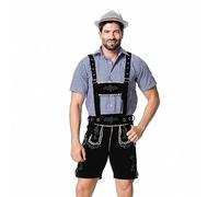 The Man Suit - Disfraz de festival de cerveza alemana, disfraces de Halloween, disfraz de actuación étnica tradicional bávara europea y americana, trajes para hombre (negro, XXL)