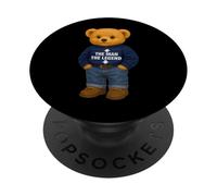 The Man The Legend Funny Teddy Bear Humor Quotes Sayings PopSockets PopGrip Adhesivo
