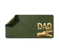 The Man The Myth - Alfombrilla de escritorio personalizada de piel rústica para papá con estampado de golpes de padre e hijo para papá, práctica decoración de oficina, regalos personalizados con