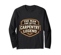 The Man The Myth The Carpentry Legend Funny Carpenter Joke Manga Larga
