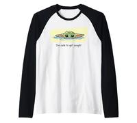 The Mandalorian and Grogu Too Cute To Get Caught Drawn Grogu Camiseta Manga Raglan