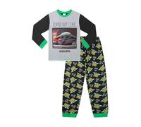 The Mandalorian Baby Yoda Power Nap Conjunto de Pijama Largo para Niños y Niñas Star Wars PJ's para Niños, gris, 7-8 años