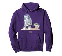 The Mandalorian R2D2 and Grogu Sudadera con Capucha, Unisex para Adultos, Morado, M