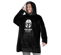 The Mandalorian Sudadera Manta Gigante para Hombre de Forro Polar Baby Yoda (Negro)