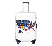 The Map Of United States - Fundas protectoras elásticas para equipaje de 18 a 32 pulgadas, Black, S